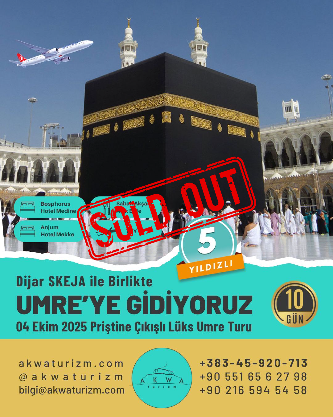 DİJAR SKEJA ile Lüks Umre Yolculuğu – 04 Ekim 2025 (Priştine Çıkışlı)