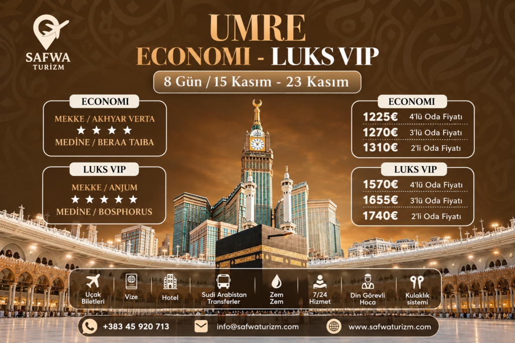 15 – 23 KASIM – UMRE LUKS VIP